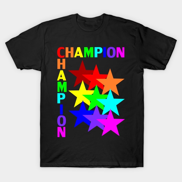 CHAMPION rainbow Stars T-Shirt by Vladimir Zevenckih